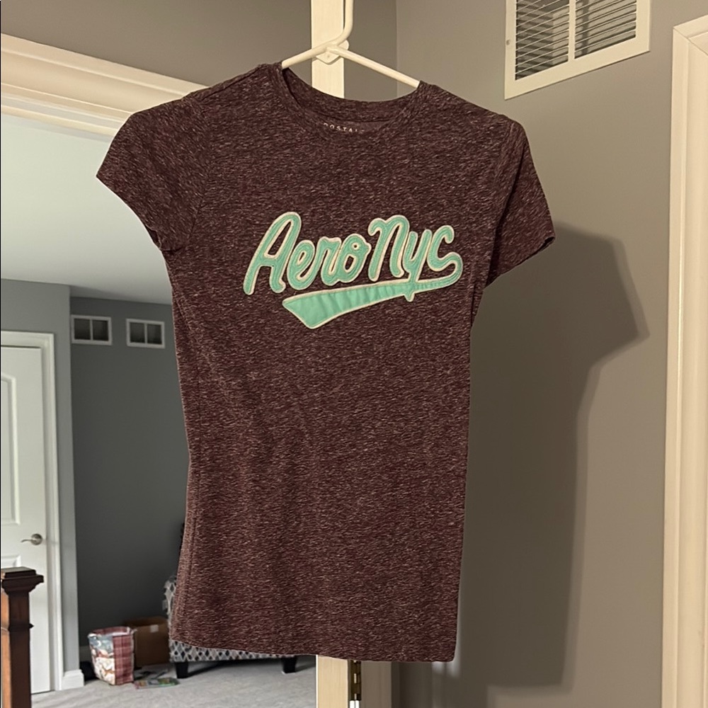 Aeropostale Red Fitted Cap Sleeve Tee